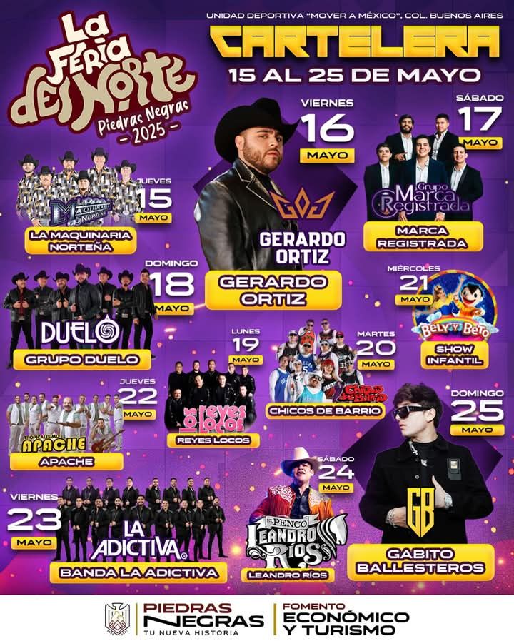CARTELERA PIEDRAS NEGRAS 2025 FERIA DEL NORTE
