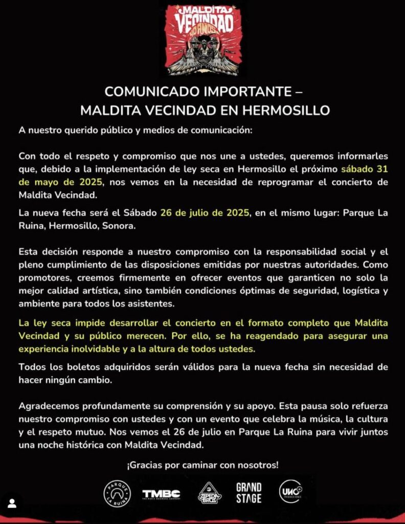 MALDITA VECINDAD EN HERMOSILLO 2025 PARQUE LA RUINA