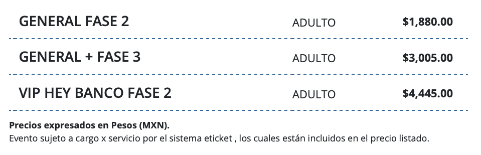 RESUENA DOS EQUIS EN PUEBLA 2025 FORO CHOLULA precios