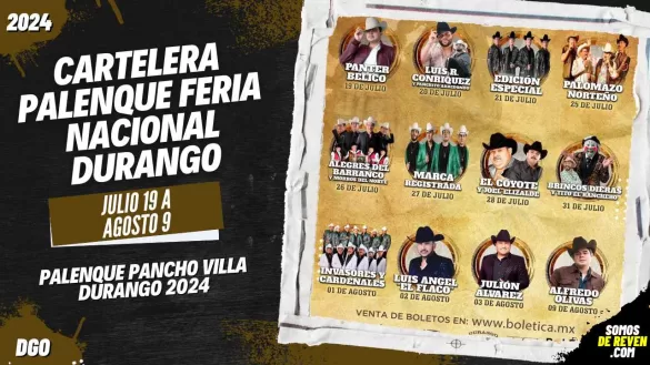 CARTELERA PALENQUE FERIA NACIONAL DURANGO 2024