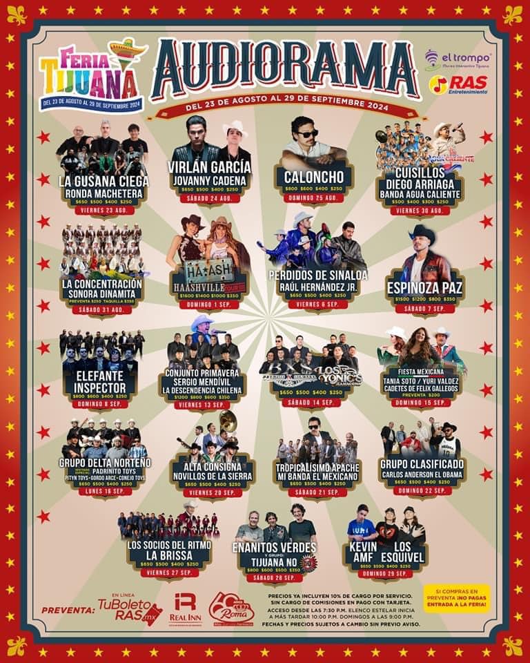 CARTELERA FERIA TIJUANA AUDIORAMA 2024