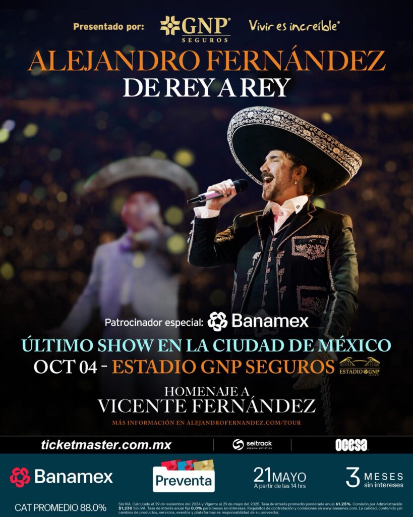 ALEJANDRO FERNÁNDEZ EN CDMX 2025 ESTADIO GNP SEGUROS