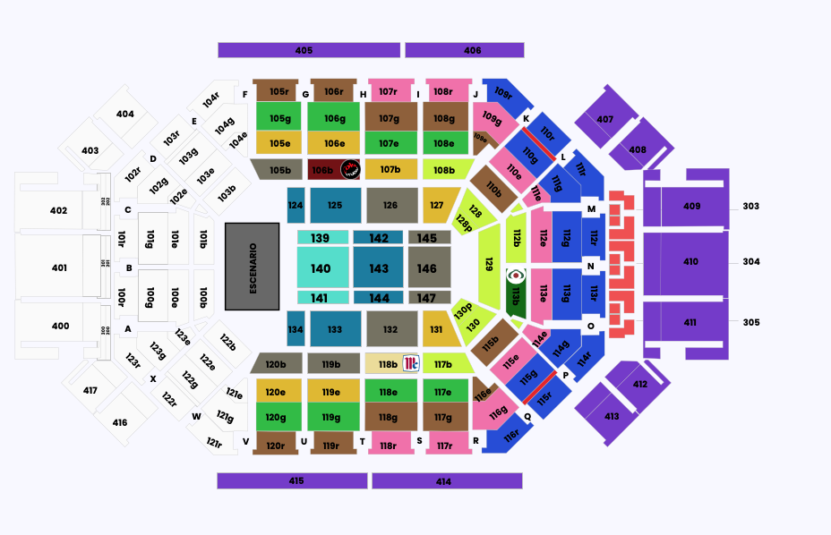 mapa Arena Monterrey