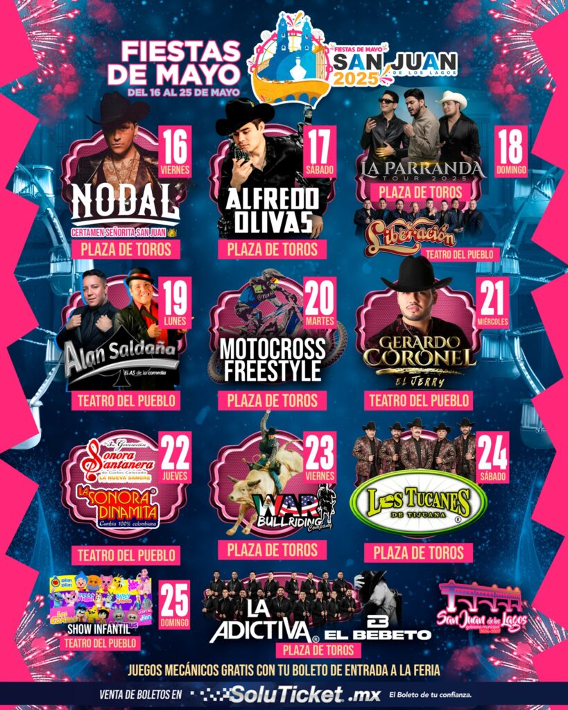 CARTELERA FERIA SAN JUAN DE LOS LAGOS JALISCO 2025
