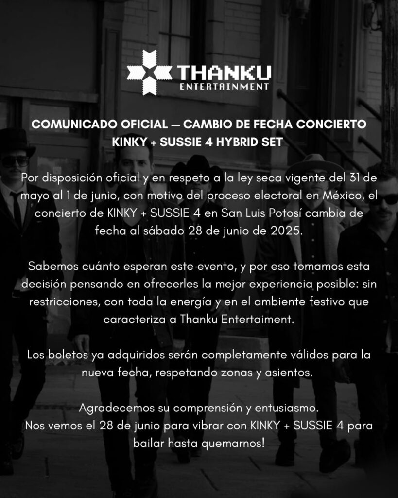 KINKY EN SAN LUIS POTOSÍ 2025 TEATRO PARQUE TANGAMANGA