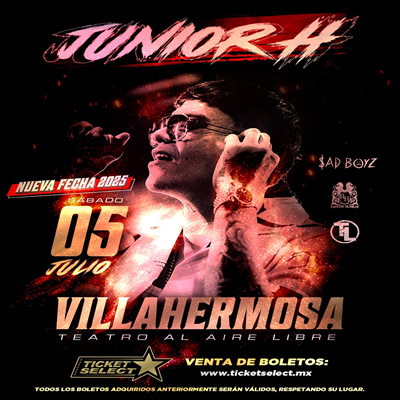 JUNIOR H EN VILLAHERMOSA 2025 TEATRO AL AIRE LIBRE