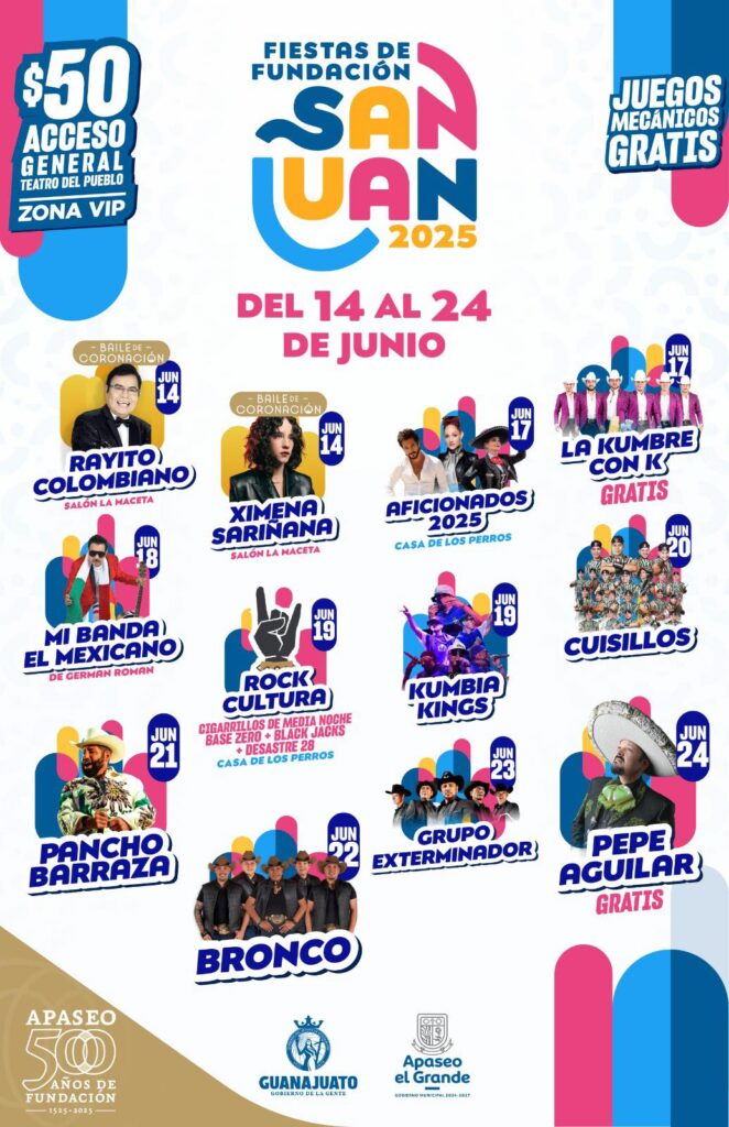 CARTELERA FIESTAS DE FUNDACIÓN SAN JUAN 2025